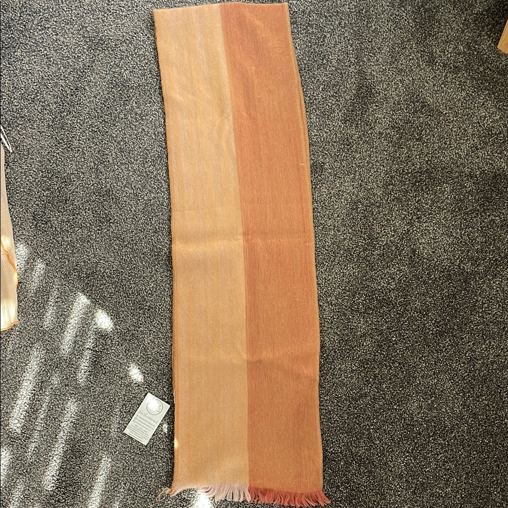Elegant Alpaca wool Gradient Scarf in Peach and Tan